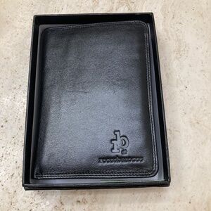 Roccobarocco Trifold Black Vegan Italian Leather Wallet